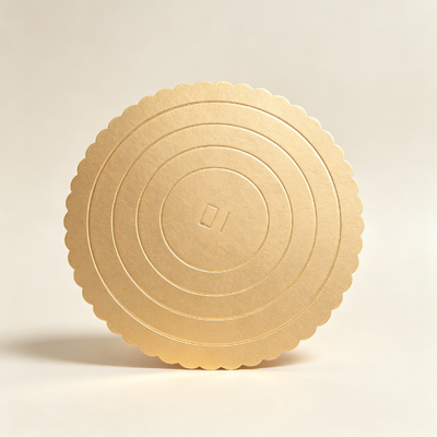 10 นิ้ว Plain Round Gold Cake Board 2.5mm หนา อาหารปลอดภัย ทนทานความชื้น